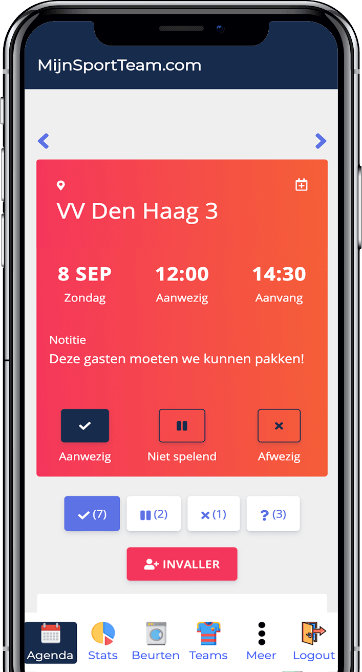 Voorbeeld wedstrijd info